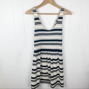 J. Crew Cream & Black Striped Villa Dress XS Knit